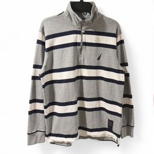 Y2K Men’s Nautica Striped Quarter-Zip Size Medium